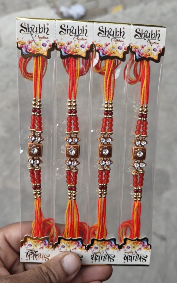 Designer Stone Rakhi Set by Shubh Creation (Pack of 4)